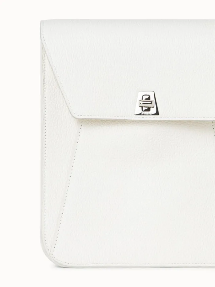 Little Anouk Messenger In Calf Leather White Women Akris Crossbody Bags