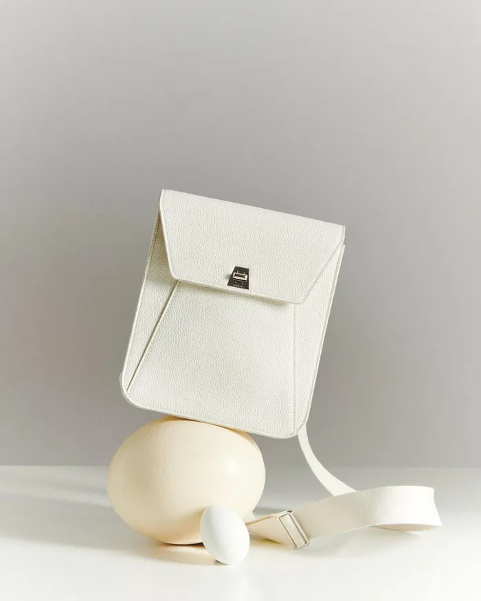 Little Anouk Messenger In Calf Leather White Women Akris Crossbody Bags
