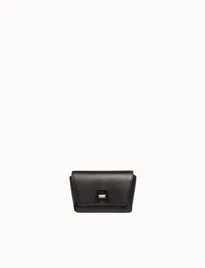 Little Day Bag In Cervocalf Leather With Graphite Colored Hardware Black Women Akris Mini Bags