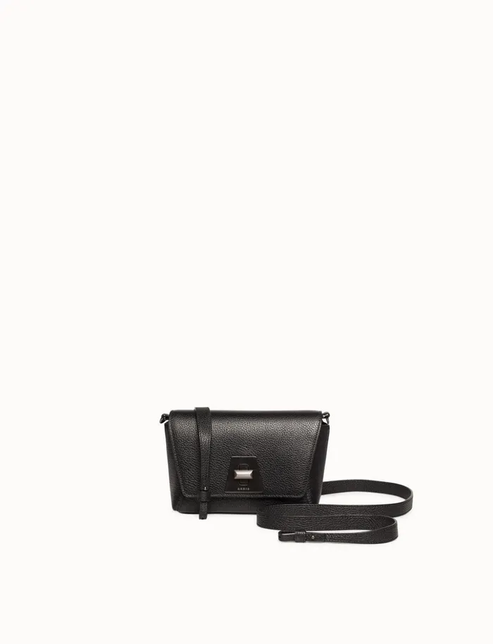 Little Day Bag In Cervocalf Leather With Graphite Colored Hardware Black Women Akris Mini Bags