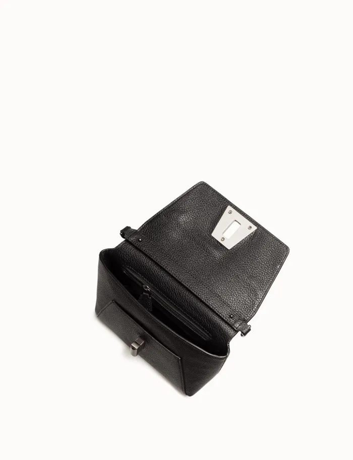 Little Day Bag In Cervocalf Leather With Graphite Colored Hardware Black Women Akris Mini Bags