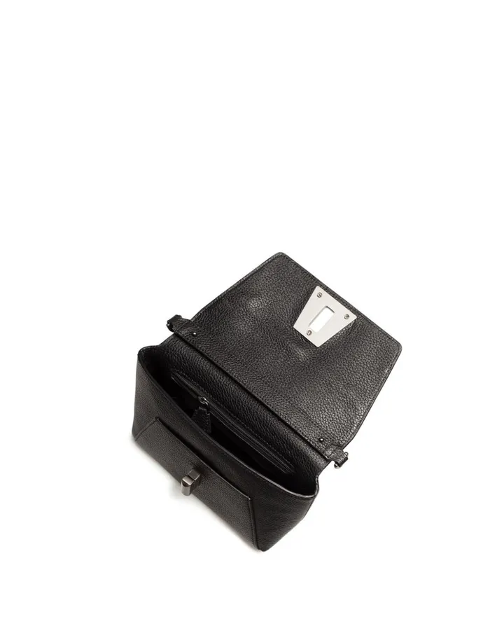 Little Day Bag In Cervocalf Leather With Graphite Colored Hardware Black Women Akris Mini Bags