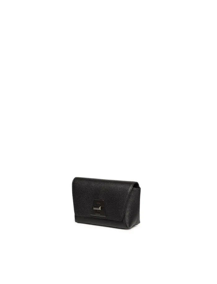 Little Day Bag In Cervocalf Leather With Graphite Colored Hardware Black Women Akris Mini Bags