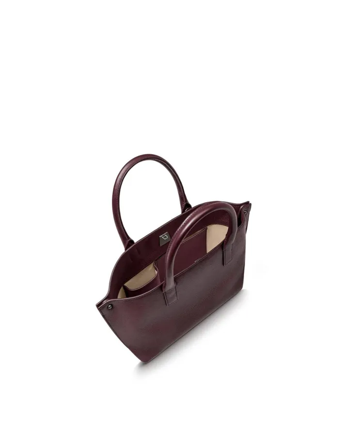 Little Messenger Bag In Leather With Graphite Colored Hardware Burgundy Women Akris Crossbody Bags