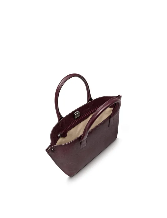Little Messenger Bag In Leather With Graphite Colored Hardware Burgundy Women Akris Crossbody Bags