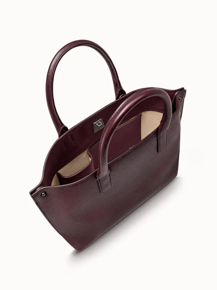 Little Messenger Bag In Leather With Graphite Colored Hardware Burgundy Women Akris Crossbody Bags