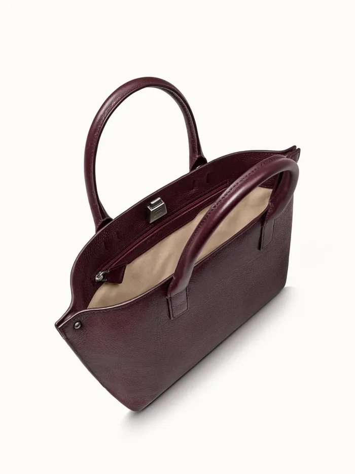 Little Messenger Bag In Leather With Graphite Colored Hardware Burgundy Women Akris Crossbody Bags