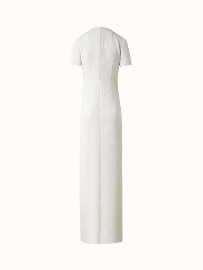 Long Silk Evening Dress With Sequin Embroidery Ecru Women Akris Dresses
