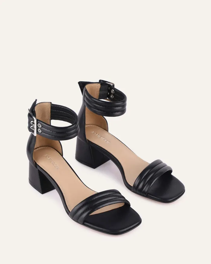 Lyric mid heel sandals black leather Women MID SANDALS jomercer Lyric mid heel sandals black leather Women MID SANDALS jomercer
