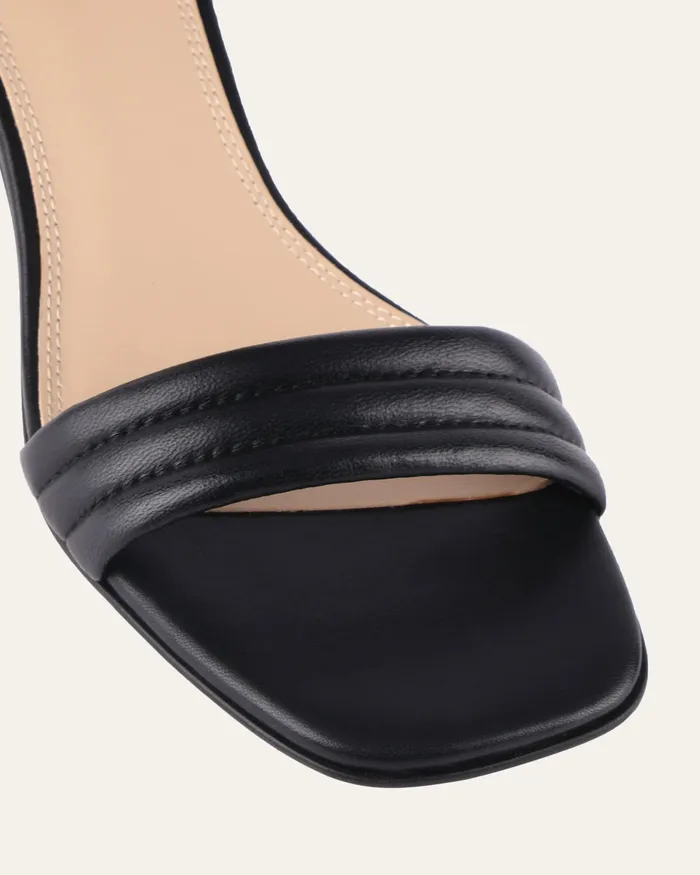 Lyric mid heel sandals black leather Women MID SANDALS jomercer Lyric mid heel sandals black leather Women MID SANDALS jomercer