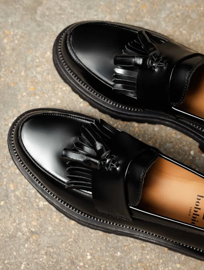 Mal Siyah Black Men Bobbies Loafers
