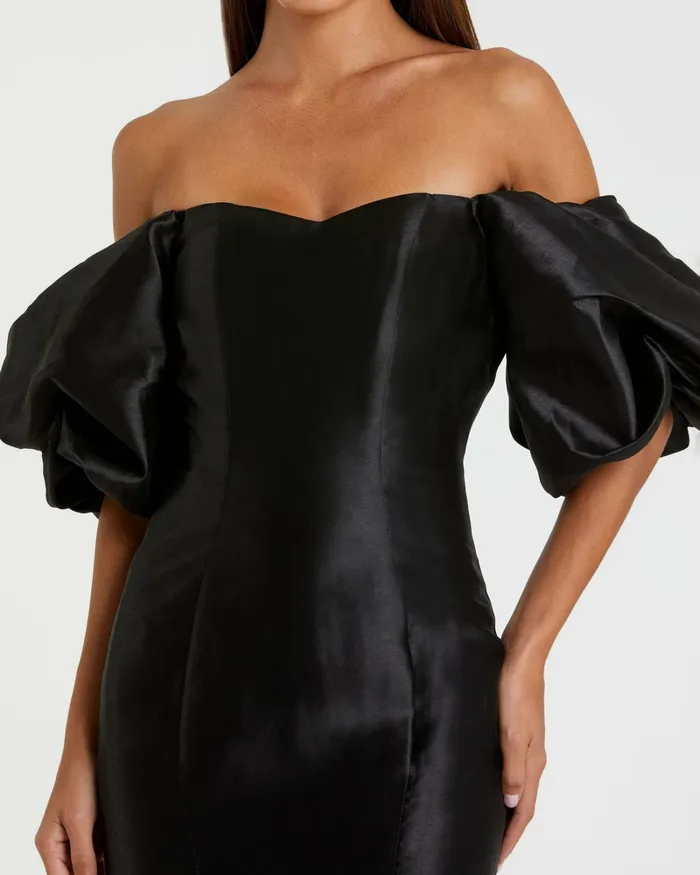 Mac Duggal Black Sweetheart Off The Shoulder Puff Sleeve Gown Black Women Best Sellers Mac Duggal Black Sweetheart Off The Shoulder Puff Sleeve Gown Black Women Best Sellers
