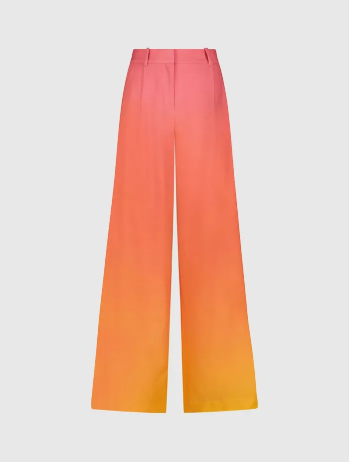 Mac Duggal Ombre Crepe Wide Leg Trouser Pant 8211 FINAL SALE Sunset Ombre Women Pants