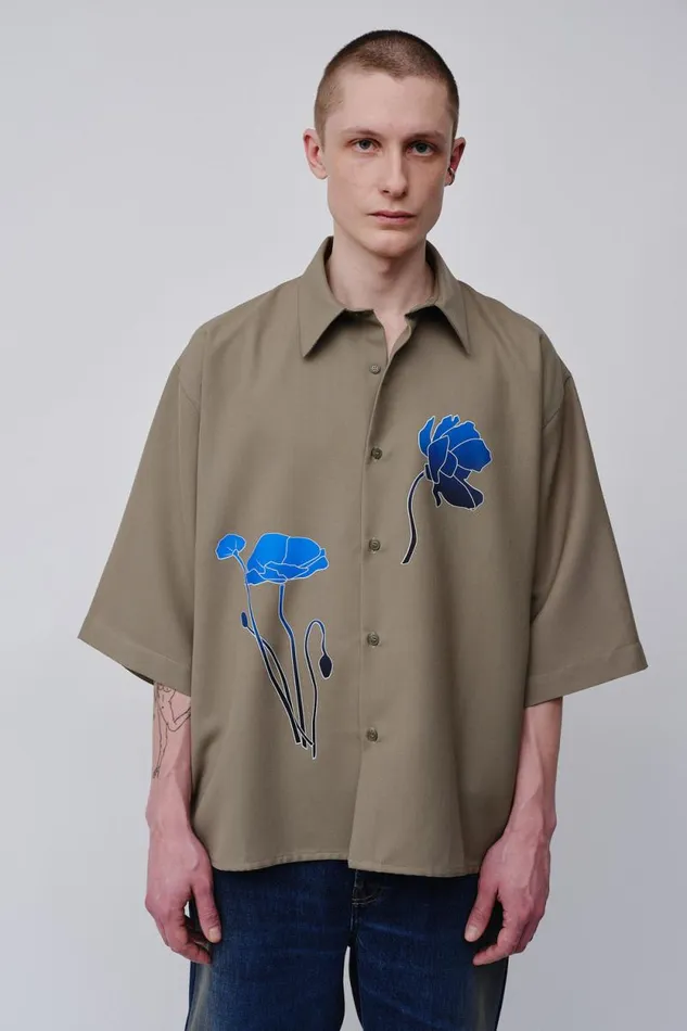 Mazwell Print 8211 Vetiver Men Won Hundred Shirts