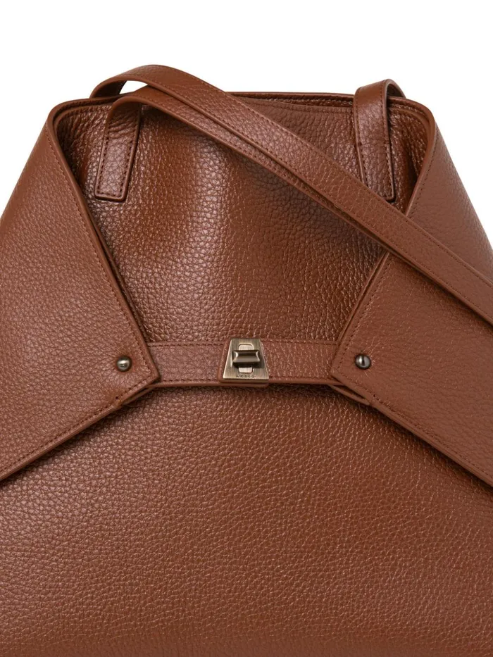Medium Ai Cervocalf Leather Shoulder Bag Caramel Women Akris Tote Bags