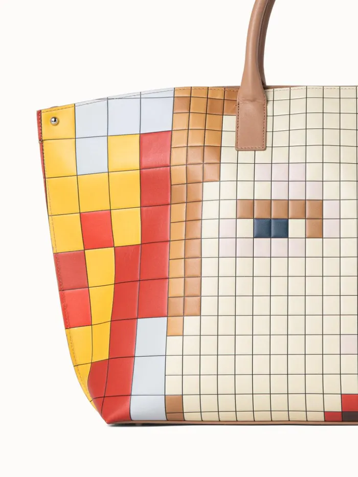 Medium Ai Messenger Bag In Leather With 3D Drei Teile Print Multicolor Women Akris Top Handle Bags