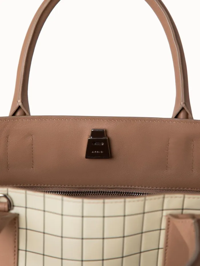Medium Ai Messenger Bag In Leather With 3D Drei Teile Print Multicolor Women Akris Top Handle Bags