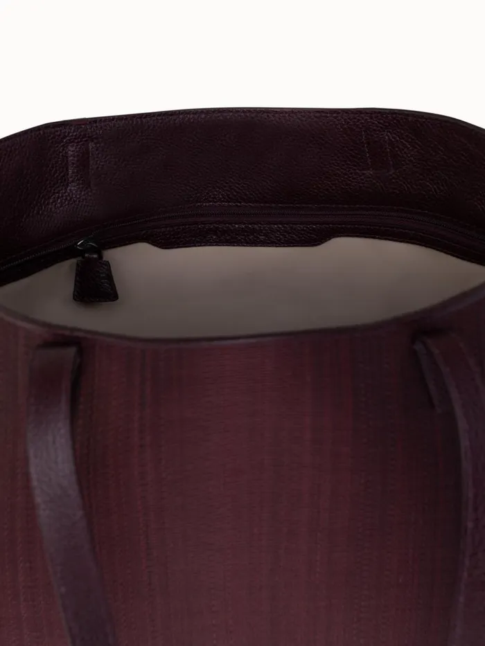 Medium Ai Shoulder Bag In Horsehair And Leather Burgundy Women Akris Tote Bags