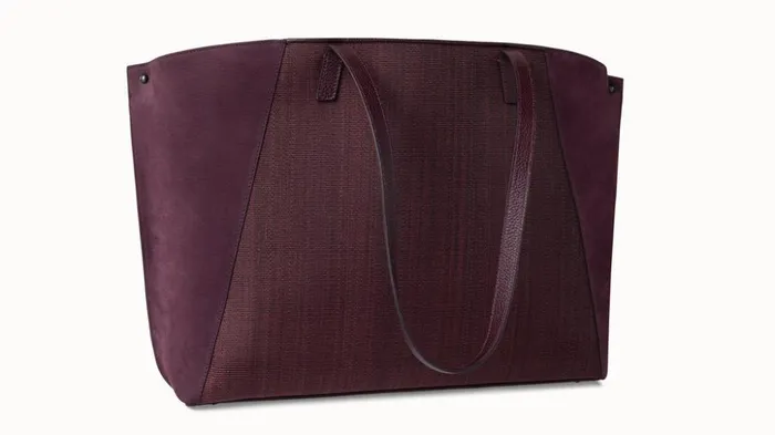 Medium Ai Shoulder Bag In Horsehair And Leather Burgundy Women Akris Tote Bags