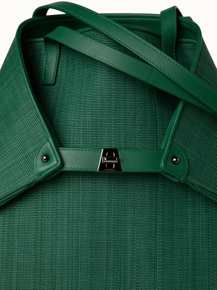 Medium Ai Shoulder Bag In Horsehair Fabric Aloe Women Akris Shoulder Bags