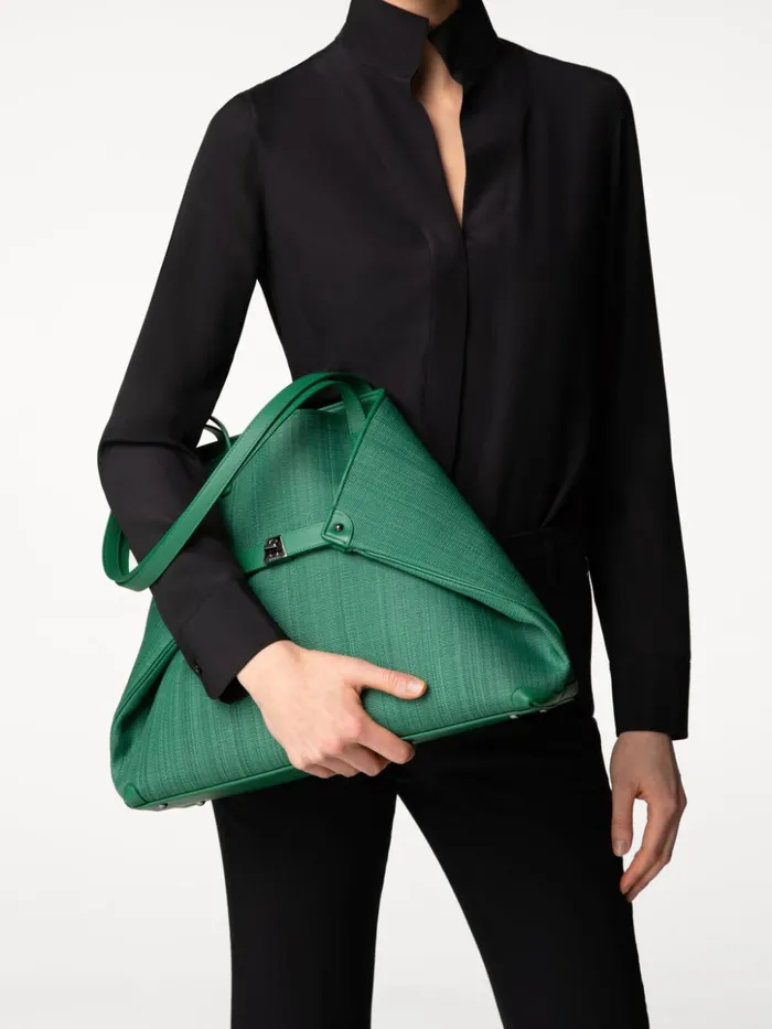 Medium Ai Shoulder Bag In Horsehair Fabric Aloe Women Akris Shoulder Bags