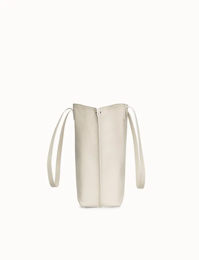 Medium Ai Shoulder Bag In Leather With Horsehair Stripes Stuccowhite Women Akris Shoulder Bags