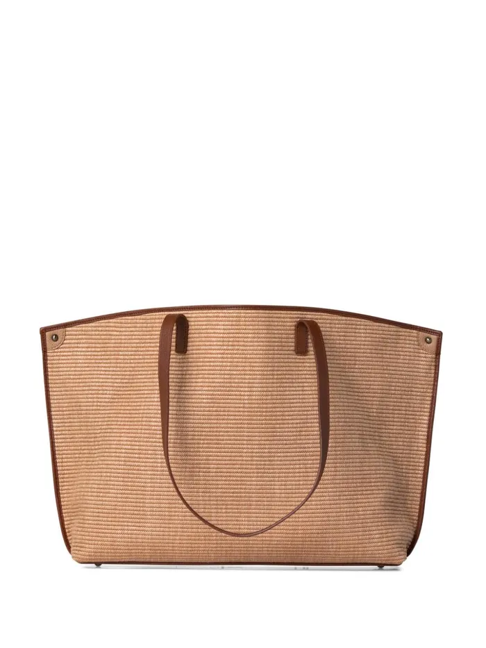 Medium Ai Shoulder Bag In Raffia With Leather Trim Camelcaramel Women Akris Shoulder Bags