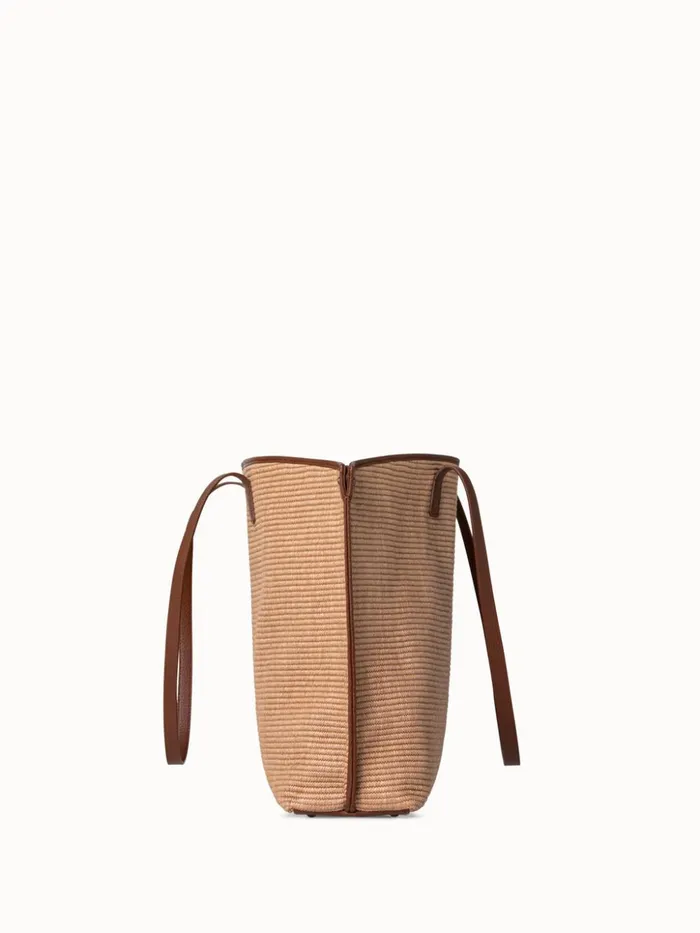 Medium Ai Shoulder Bag In Raffia With Leather Trim Camelcaramel Women Akris Shoulder Bags