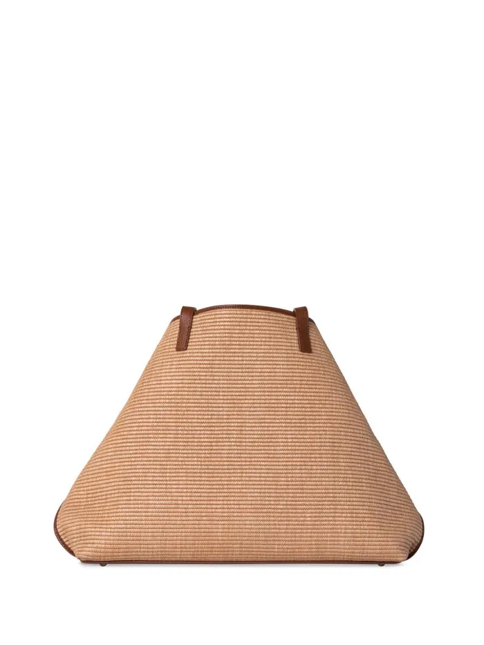 Medium Ai Shoulder Bag In Raffia With Leather Trim Camelcaramel Women Akris Shoulder Bags