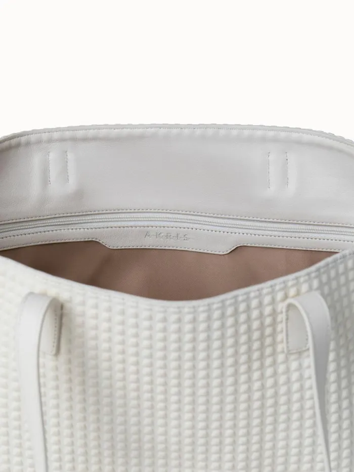 Medium Ai Shoulder Bag In Techno Trapezoid Fabric White Women Akris Shoulder Bags