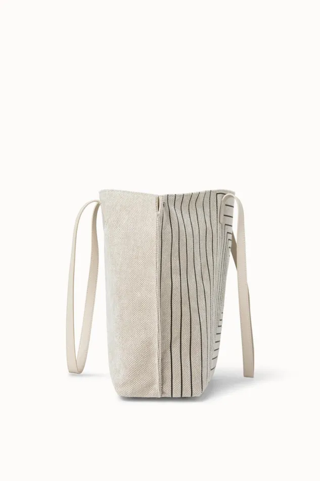 Medium Ai Shoulder Bag In Trapezoid Square On Canvas Alabasterblack Women Akris Shoulder Bags