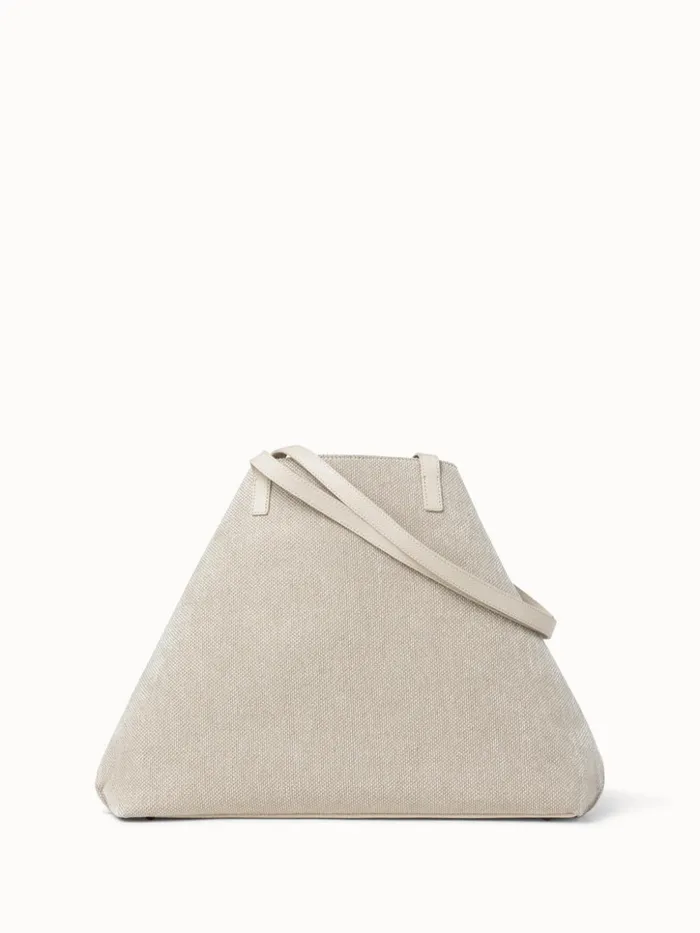 Medium Ai Shoulder Bag In Trapezoid Square On Canvas Alabasterblack Women Akris Shoulder Bags