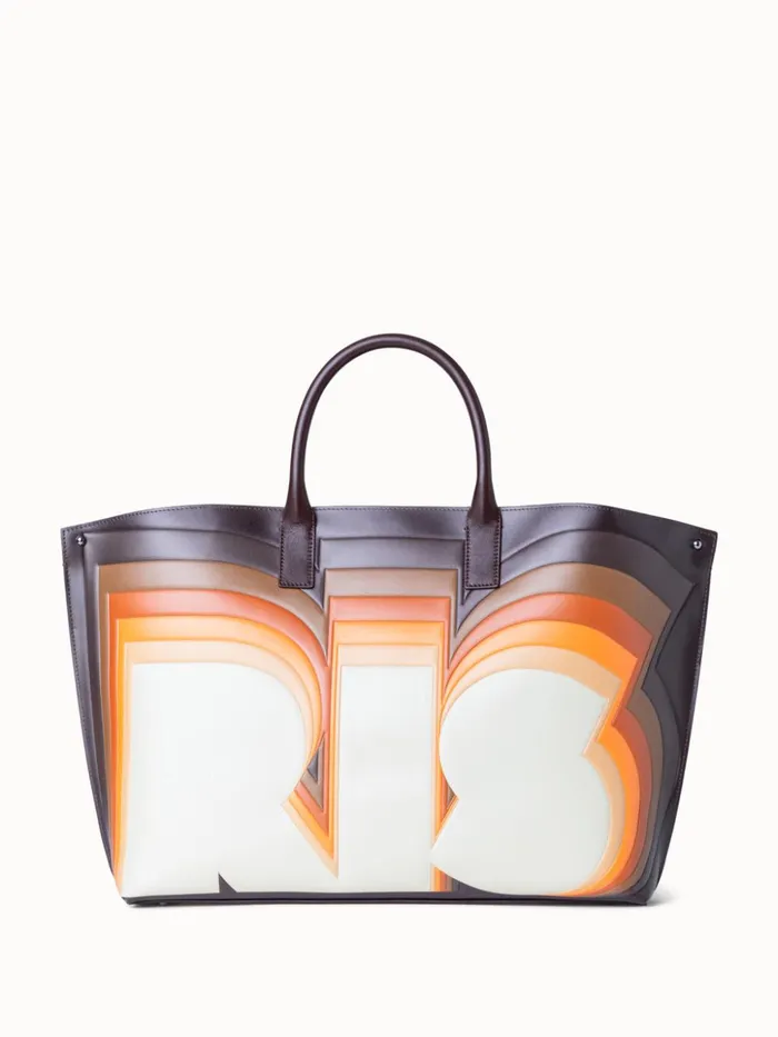Medium Ai Top Handle Bag In Leather With 3D Superimposed Letters Print Multicolor Women Akris Top Handle Bags