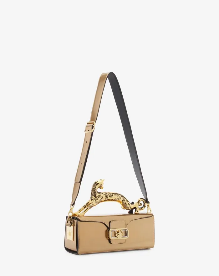 Medium Pencil Cat Bag In Metallic Leather Gold Women Lanvin Tote Bags and Top Handle Bags