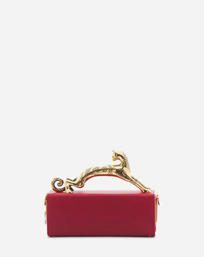 Medium Pencil Cat Leather Bag Burgundy Women Lanvin Tote Bags and Top Handle Bags
