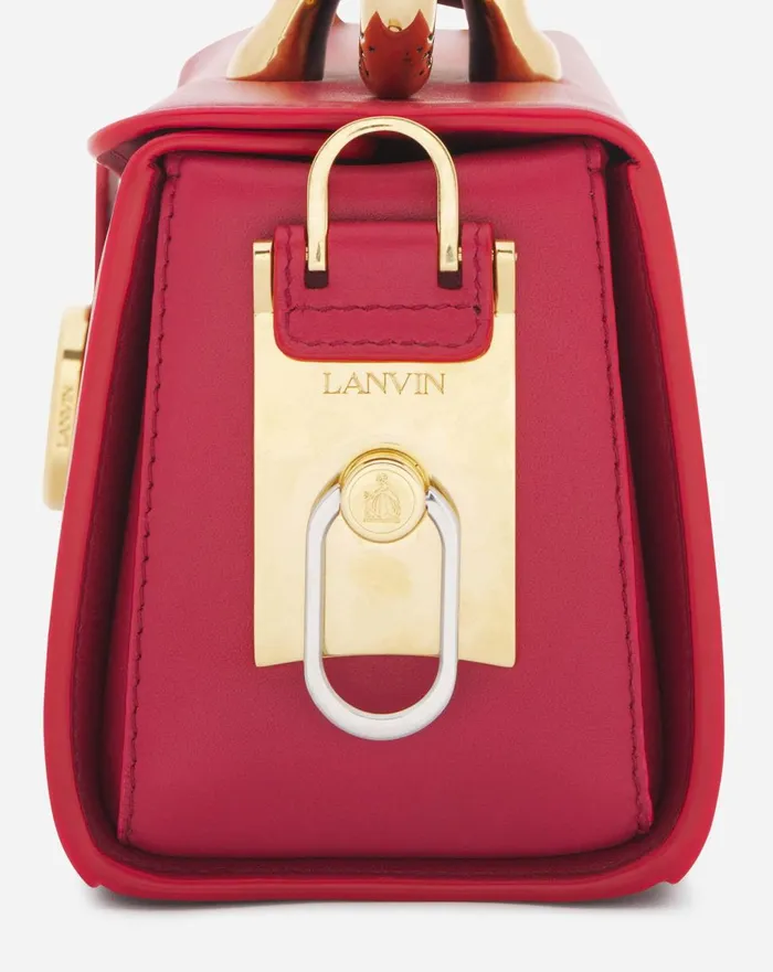 Medium Pencil Cat Leather Bag Burgundy Women Lanvin Tote Bags and Top Handle Bags