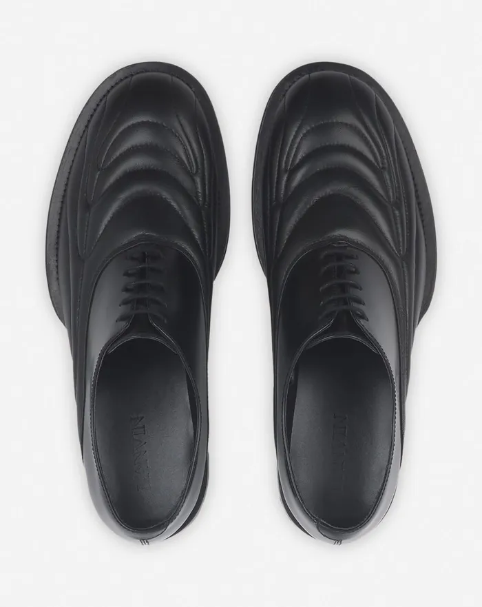 Medley Leather Richelieu Shoe Blackgreen Men Lanvin Loafers and Derbies Medley Leather Richelieu Shoe Blackgreen Men Lanvin Loafers and Derbies