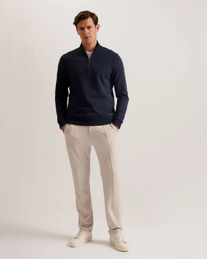 Men ANTRAM 8211 Half Zip Funnel Neck Pullover Navy Ted Baker Tops Men ANTRAM 8211 Half Zip Funnel Neck Pullover Navy Ted Baker Tops