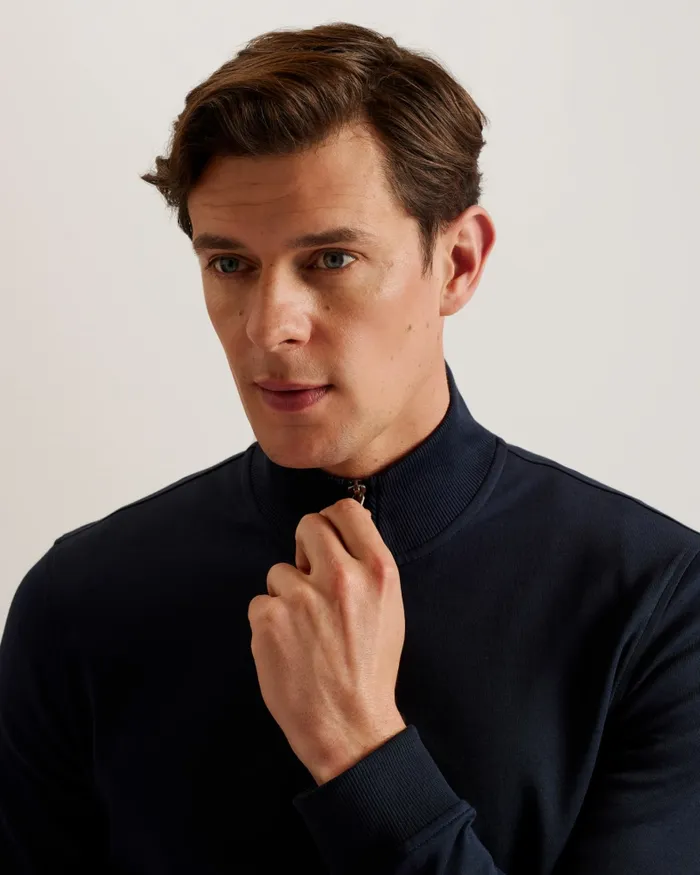 Men ANTRAM 8211 Half Zip Funnel Neck Pullover Navy Ted Baker Tops Men ANTRAM 8211 Half Zip Funnel Neck Pullover Navy Ted Baker Tops