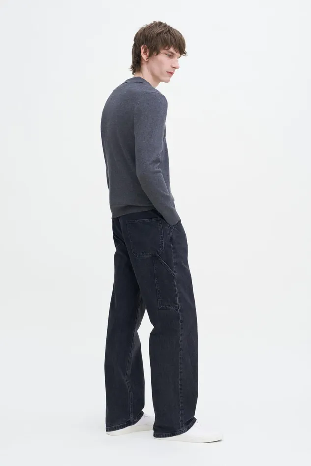 Men Baggy Jeans Charcoal Black Filippa K Jeans