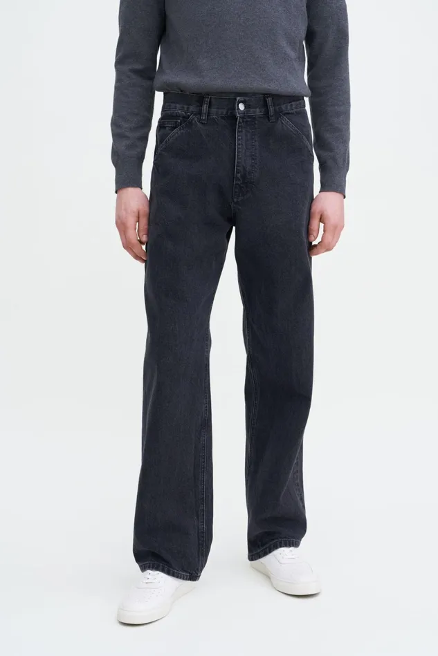 Men Baggy Jeans Charcoal Black Filippa K Jeans
