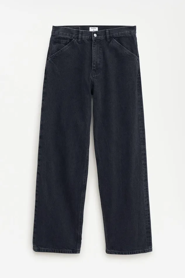 Men Baggy Jeans Charcoal Black Filippa K Jeans