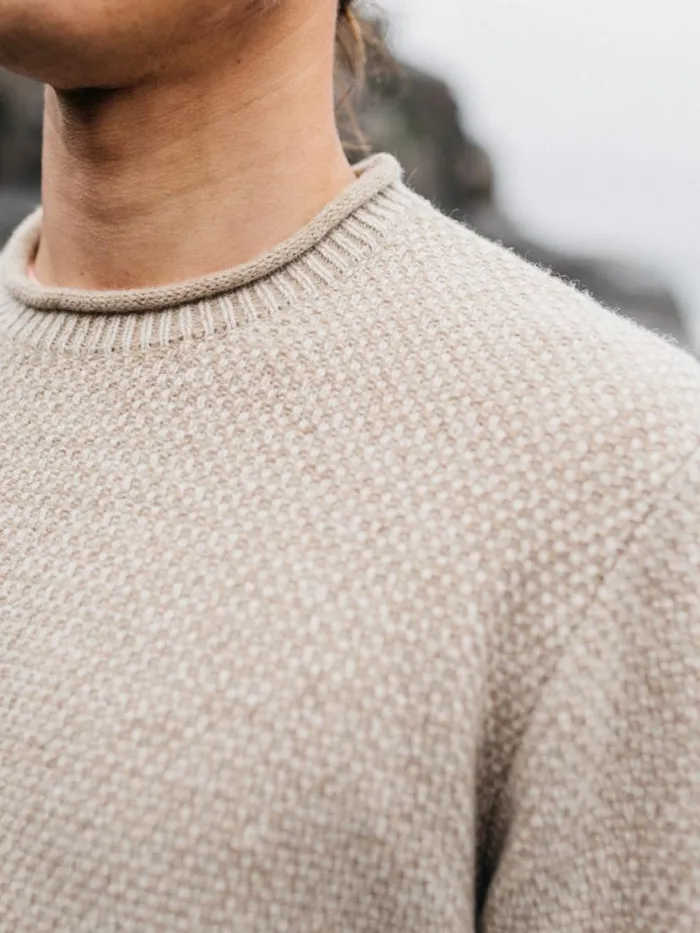 Men Barents Jumper Oatmeal Finisterre Knitwear