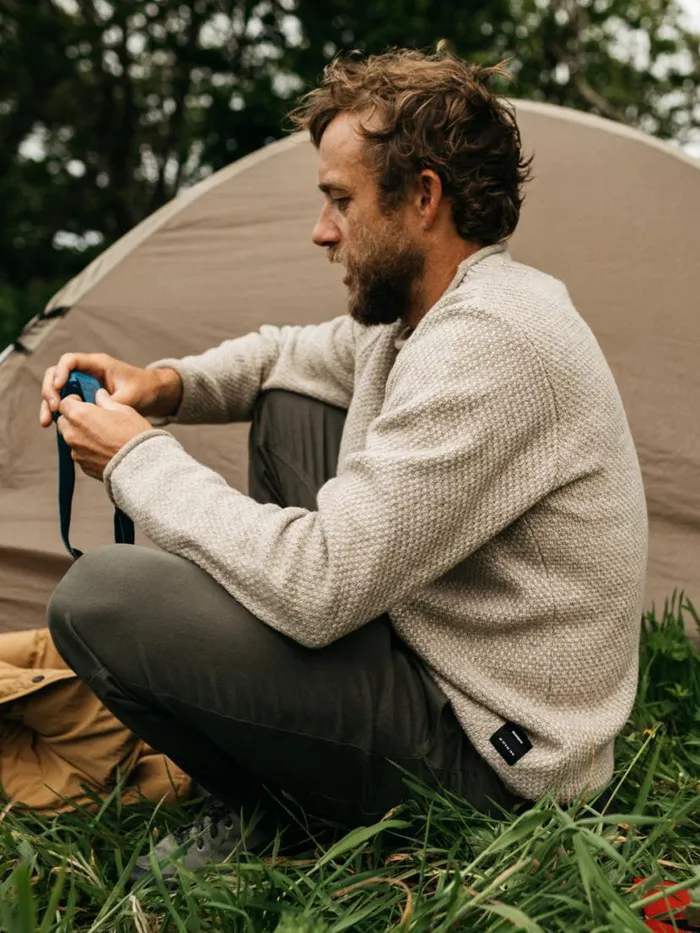 Men Barents Jumper Oatmeal Finisterre Knitwear