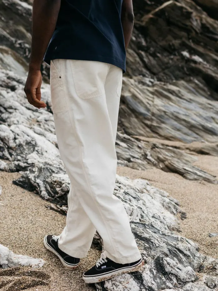 Men Basset Trouser Ecru Finisterre Trousers and Jeans