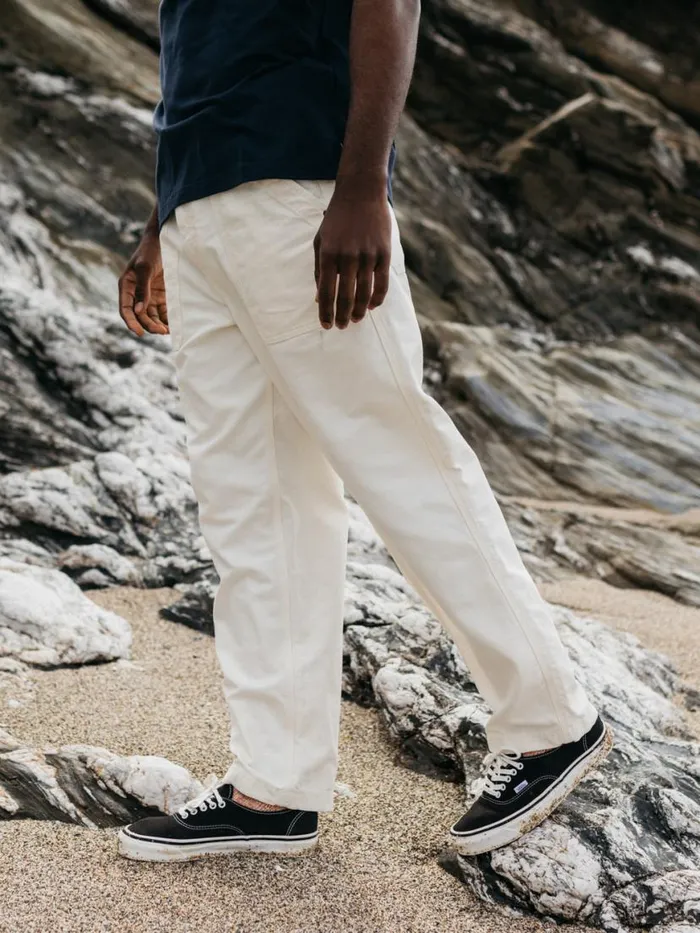 Men Basset Trouser Ecru Finisterre Trousers and Jeans