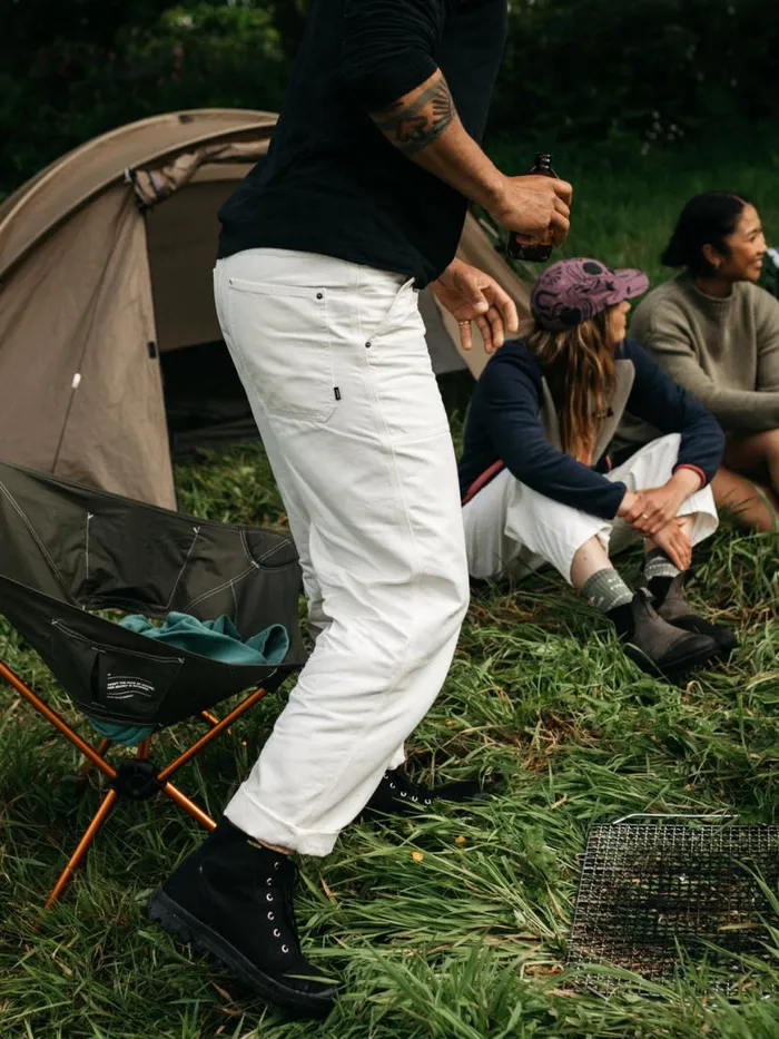 Men Basset Trouser Ecru Finisterre Trousers and Jeans