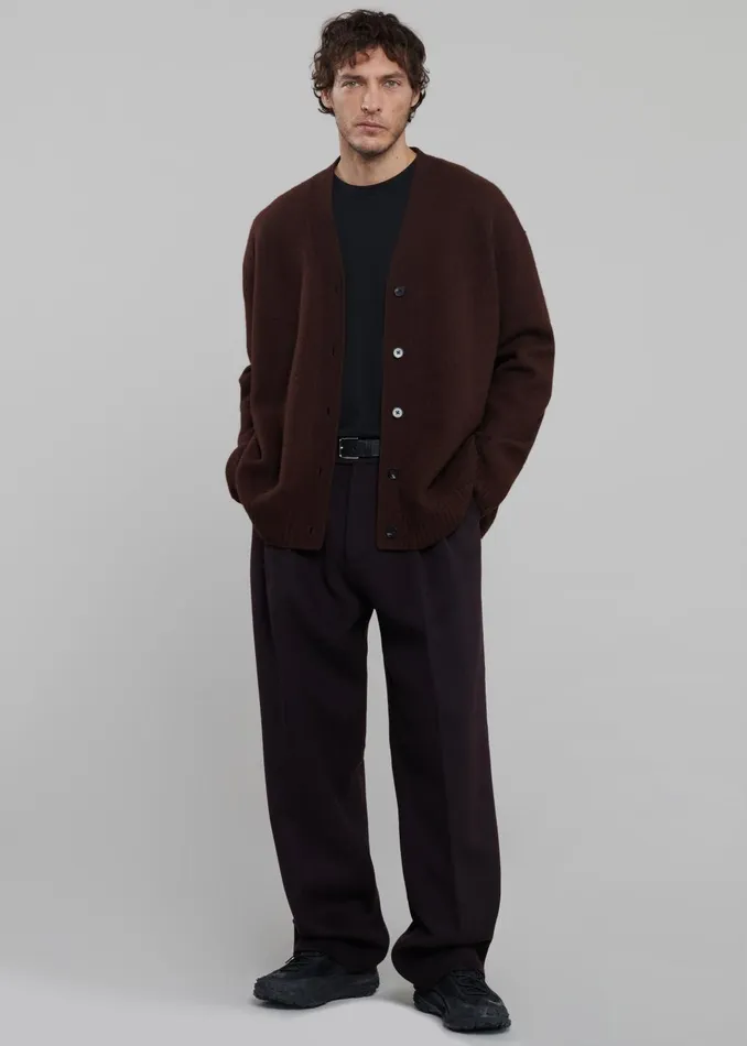 Men Beck Wool Cardigan 8211 Chocolate Plum The Frankie Shop Knitwear