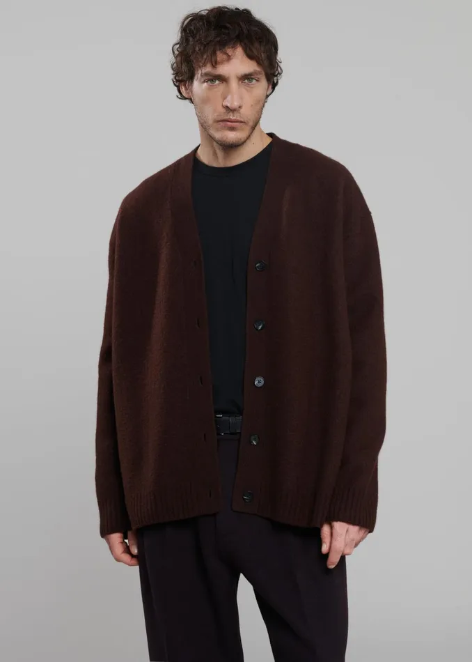 Men Beck Wool Cardigan 8211 Chocolate Plum The Frankie Shop Knitwear