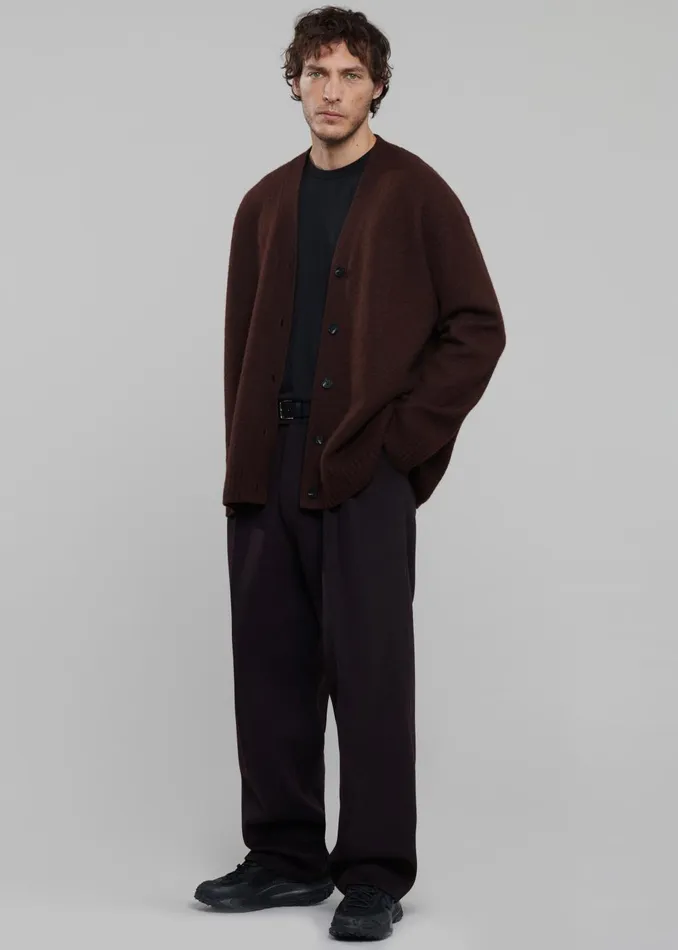 Men Beck Wool Cardigan 8211 Chocolate Plum The Frankie Shop Knitwear